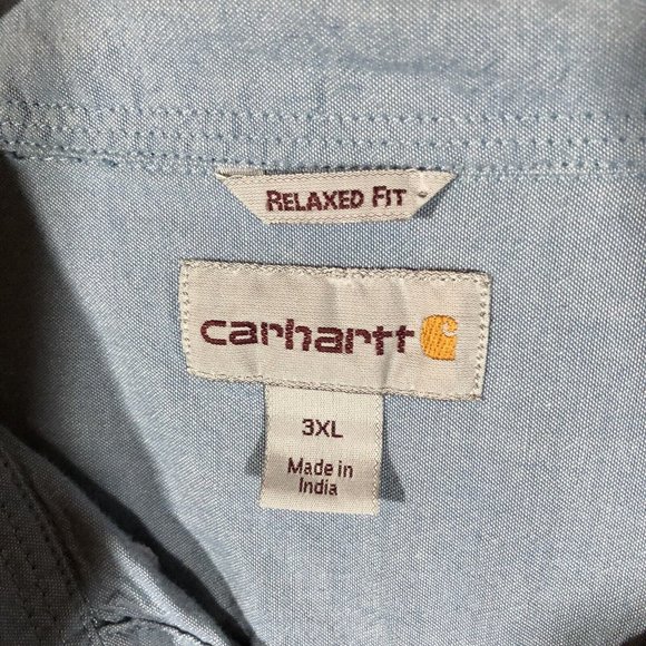 Carhartt Relaxed Fit Button Down Shirt Mens Size 3XL Long Sleeve Work Pockets - Picture 6 of 12